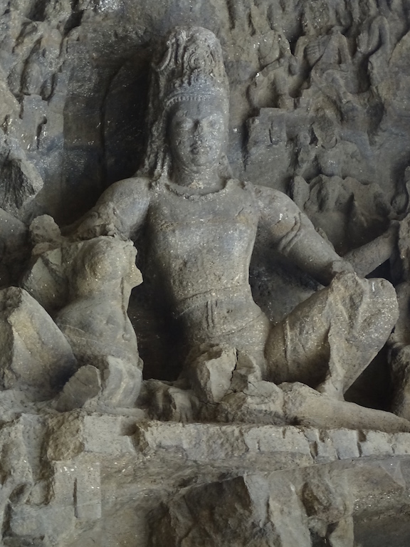 Statue de shiva a elephanta island a mumbai en inde