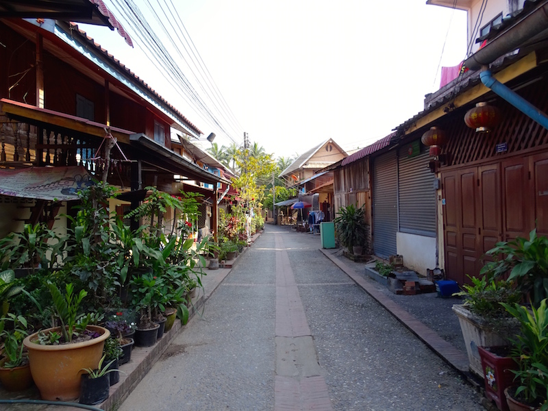 Une rue de luang prabang au laos